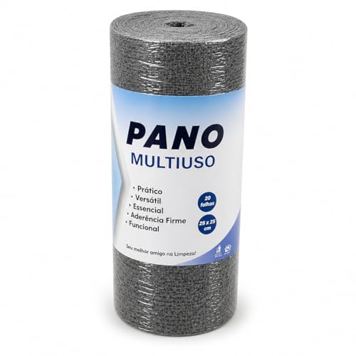 Pano de Microfibra em Rolo 20 Folhas 25x25cm | Reutilizável, Alta Absorção e Secagem Rápida | Multiuso para Cozinha, Vidros, Limpeza Doméstica e Automotiva