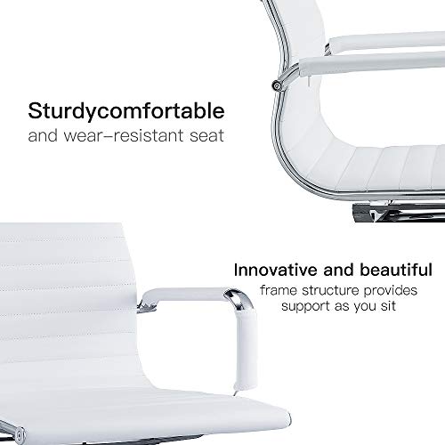 Office Chairs Computer Desk Guest PU Leather Chair 300+lb Weight Capacity with Metal Frame 3011A