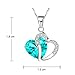 KATGI Fashion Cyan Crystals Heart Shape Pendant Necklace
