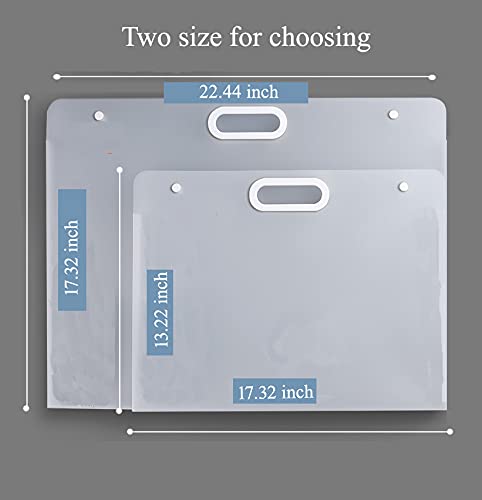 Plastic Art Portfolio, Large Art Portfolio with Handles,Waterproof Portfolio Folder for Artwork, Arts Storage Case for Drawing Sketch Photography Poster (17.32 x 13.22 inch)