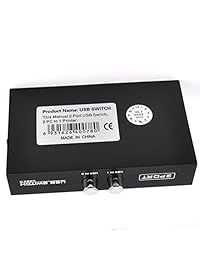 ollgen Manual de 4 puertos USB 2.0 Compartir Caja De Interruptor HUB 4 Pcs Share 1 dispositivo USB para impresora escáner cámara Teclado, 2 puertos