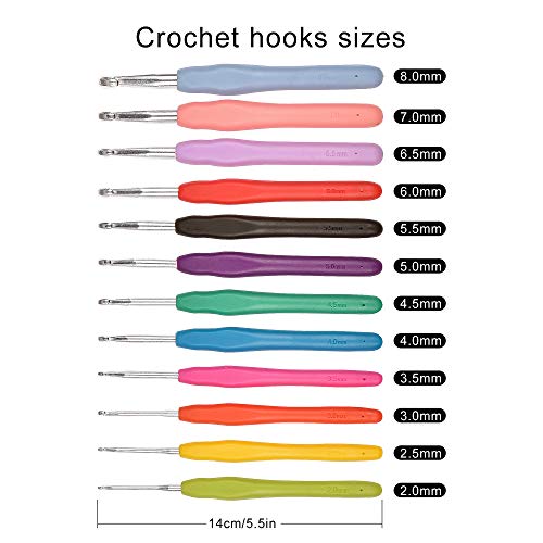 2 Kalawen+Ergonomic+Crochets+Aluminum+Knitting