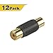 VCE 12-Pack Gold Plated RCA Female to RCA Female Coupler