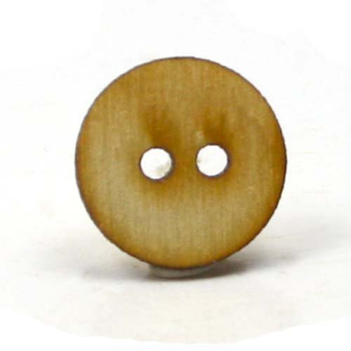 Mylittlewoodshop - Pkg of 6 - Button - 3/4 inches in diameter with 2 2mm holes and 1/8 inch thick unfinished wood(LC-BUTN15-6)
