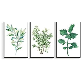 Striking Greenery - 3 Panel Framed Canvas