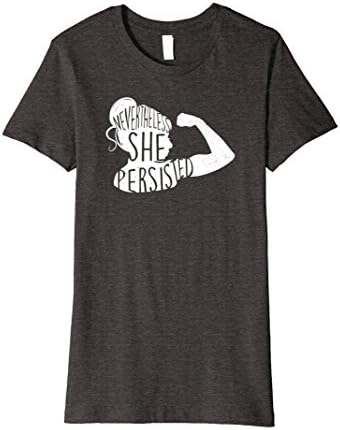 Womens Nevertheless, She Persisted silhouette - Feminist , Resist Medium Dark Heather