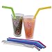 Mcool 8Packs 4 Wide 2 Skinny Silicone Straws 2Pcs Extra Long Stainless Steel Straws for 30 oz Tumber Yeti/Rtic- +3 Brushes+1 Red Storage Pouch