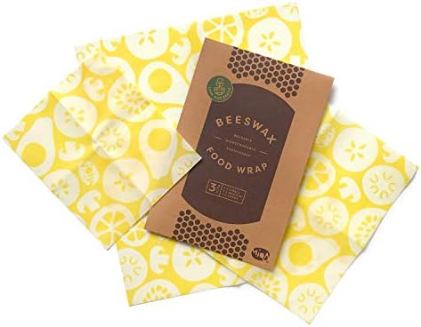 Beeswax Wrap Eco Friendly Natural Reusable Cling Film Alternative (Set of 3 Sizes)