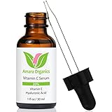 Amara Organics Vitamin C Serum for Face 20% with Hyaluronic Acid &amp; Vitamin E, 1 fl. oz.