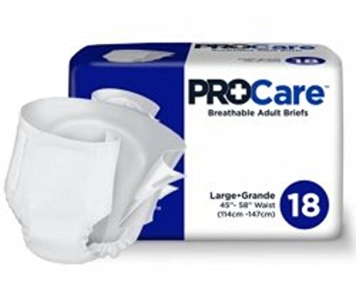 Procare Incontinent Brief Tab Closure Large Disposable Heavy Absorbency (B18/BG)