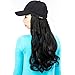 18″ Baseball Cap With Synthetic Hair Extensions Curly Wavy Hairpiece Wig with Adjustable Black Baseball Hat with Hairthumb 3