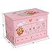 SONGMICS Ballerina Music Jewelry Box for Little Girls 3 Drawers Lovely Rabbit and Fox Pink UJMC004