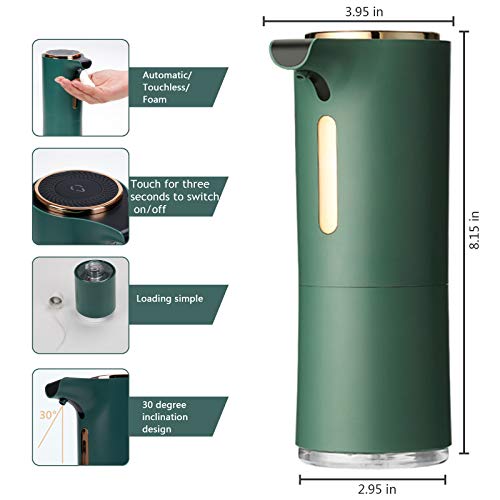 BEYOND CREATION Rechargeable Automatic Foaming Soap Dispenser, Adjustable touchless Soap