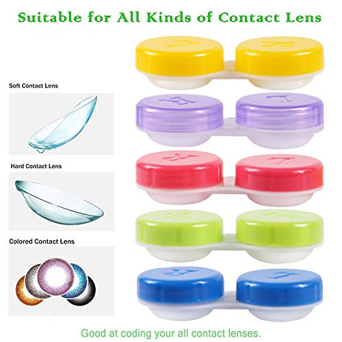 COOLOOK 15 Pack Contact Lens Case Box Holder Container Colorful Contact Lens Travel Case Soak Storage Kit - Thumbnail 5