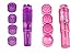 Finever Pocket Rocket Mini Beauty Facial Massager Full Body Relax Toy 4 Heads (Purple Pink)