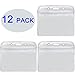 YOUOWO 12 Pack Horizontal ID Card Badge Holders 3.2 x 3.85 inches, Fits 2.3 x 3.5 Name Tag Insert Waterproof Punched Zipper Resealable Clear Plastic Labels Credit Cards
