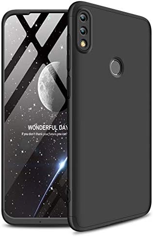 SGKITM Case Compatible Huawei P Smart 2019 Hard PC 3-in-1 360° Full Body Protection Cover Slim Fit Shockproof Shell for P Smart 2019 (P Smart 2019, Black)