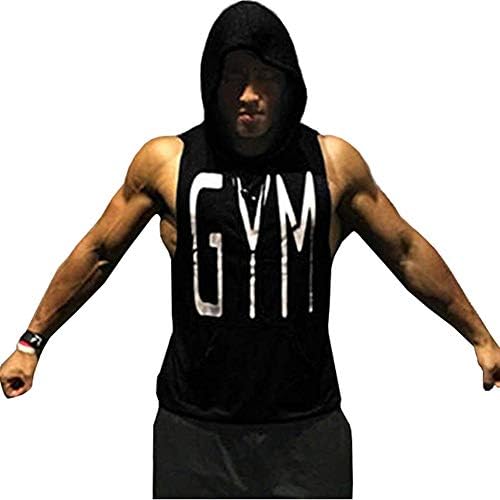 Diconna Men's Bodybuilding Hoodie Shirts Stringer Tank Top Muscle Sleeveless Gym Vest