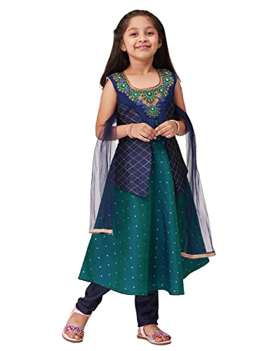 Aswini Girls Jacket Style Salwar Suit | Readymade Indian Girls Churidar Salwar Suit Jacket Style Top