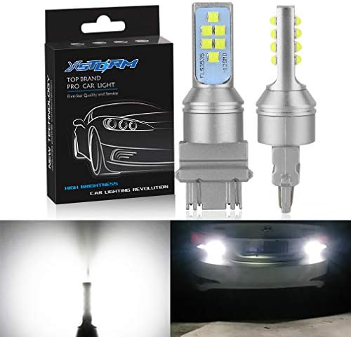 Super Bright 3157 LED Light Bulbs White Pack of 2, 3157 LED Brake Lights, 3157 LED Backup Reverse Lights, 3156 LED Reverse Lights, 12x FLS3535 Chipsets - 3056 3156 3057 3157 4157 LED Bulbs