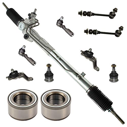 Detroit Axle 11PC Complete Power Steering Rack and Pinion, Front