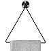 MyGift Hand Towel Holder for Bathroom, Metal Hand Towel Holder, Matte Black Hand Towel Rack Wall Mounted, Triangular Towel Ring for Bath Accessories (Black-2 Picecs)