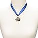Alpenflüstern Bavarian organza necklace with rhinestone Edelweiss , Ladies costume jewelry, traditional german pendant necklace for Dirndl, Leather trouser, Oktoberfest (blue)