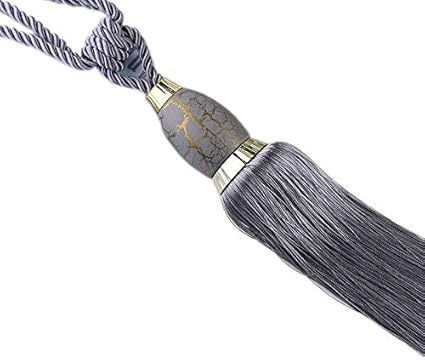 Hc A Pair Large Cracked Ball Tieback Tassel Rope Curtain Tiebacks