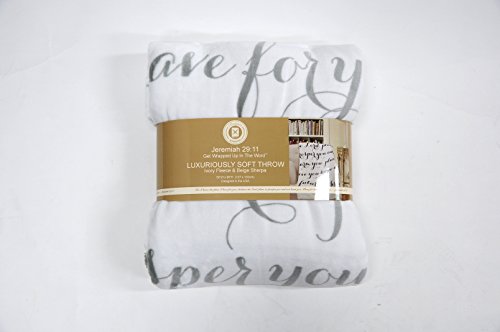 Luxuriously Soft Scripture Throw Blanket | Jeremiah 29:11 | 50x60 inches (Light Gray)
