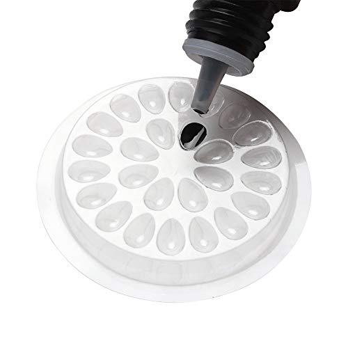 100pcs Disposable Glue Gasket Plastic Flower Shape Glue Pad False Eyelashes Glue Holder Adhesive Pallet Eyelash Extension Tools, Clear