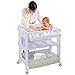 Costzon Baby Bath and Changing Table, Diaper Organizer for Infant with Tube & Cushion (Beige)