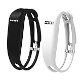 Vetoo Replacement Bands for Fitbit Flex,Hollowed Silicone Bracelet Wristband Accessory,Pack of 2,black+white