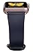 JSGJMY Compatible with Iwatch Band Women Genuine Leather Replacement Strap Compatible with Series 4 3 2 1 Sport Edition(42mm 44mm M/L,Navy+Rose Gold Clasp)