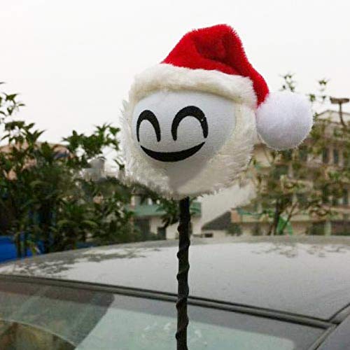 COGEEK 1 Pcs Santa Claus Elk Car Antenna Ball Aerial Topper Balls Toppers Cartoon Car Roof Christmas Decoration (Sunglasses) - Thumbnail 3