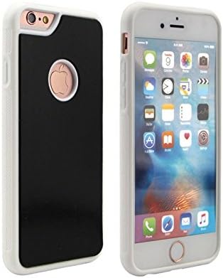 Accessory Crunch Anti-Gravity Selfie Case for iPhone 6 Plus/6S Plus, Hands Free Nano Suction Stick to Glass, Tile, Car GPS, Most Smooth Surface (5.5") - Black on White