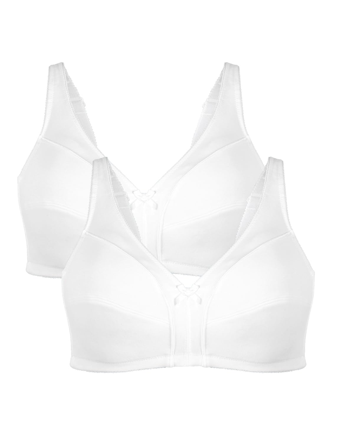 Photo 1 of Bestform Women's 5006825 Comfortable Wireless Cotton Bra with Unlined Seamed Cups, White | White