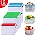 Premium Reusable Produce Mesh Bags, 12 Pack Washable Eco Friendly grocery bags with Drawstring For Shopping Storage, Fruit, Vegetable, and Toys