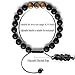 Hamoery Men Women 8mm Matte Tiger Eye Beads Bracelet Braided Rope Natural Stone Yoga Bracelet Bangle (Matte Tiger Eye)