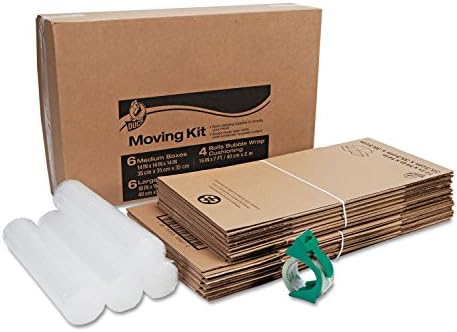Duck - Moving Kit, 10 Small and Medium Boxes, Packing Tape and Bubble Wrap
