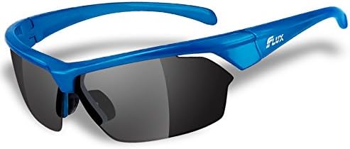Flux CA158 Polarized Sports Sunglasses for Man or Woman Cycling Fishing Golf … (Gloss Blue, Grey)