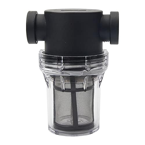 Suerhatcon Pipeline Filter, 1/2" Water Pump Filter with 100 Mesh Stainless Steel Strainer, Inline Mesh Screen, Water Pump Filter for Garden Irrigation