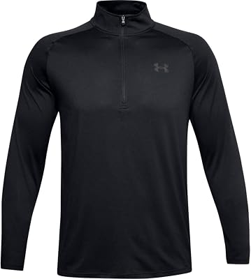 Ua Tech 2.0 1/2 Zip Maglia A Manica Lunga, Nero, L Uomo