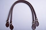 Wento Pair 19 Inches Purses Straps,cowhide Leather Purse Handles,genuine Leather Handles,cowhide Leather Purses Straps,soft Cow Leather Straps,purse Making Supplies (Dark Brown)