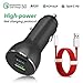 ANLYSTAR Dash Car Charger for Oneplus6T/6/5T/5/3T/3,QC3.0 Charger for Galaxy S10/S9/S8/S7/S6/Plus, Poweriq for iPhone 11/XS/Max/XR/X/8/7, Ipad Pro, and More, with Dash Type C Cable 3.3FT