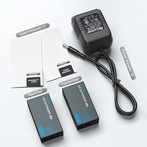 PWAY Extensor HDMI de 500 pies sin retraso sobre Cat5e/6 HDMI Balun IP Kit sobre Ethernet de larga distancia, 1 a muchos conmutadores Gigabit