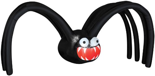 Scary Self-Inflates Airblown Black Spider With Mouth Animated Prop