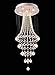 Saint Mossi 5-Lights Modern Chandelier Lighting,Crystal Chandelier with Spiral Raindrop Style,Modern Pendant Light Flush Mount Ceiling Light Fixtures,H43 x D18