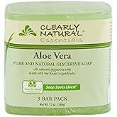 Clearly Natural Aloe Vera Soap Bar, Green, 4 Ounce (Pack of 12)