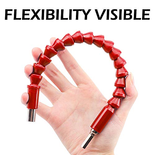 2 Pcs Flexible Drill Bit Extension,YuCool 11.6 Inch Screwdriver Shafts Set Socket Extension Cable Universal Drill Connection with 2 Pcs 1/4 Inch Magnetic Extension Holder for Quick Change