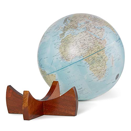 10" Pick Up Retro World Globe on Wooden Stand
